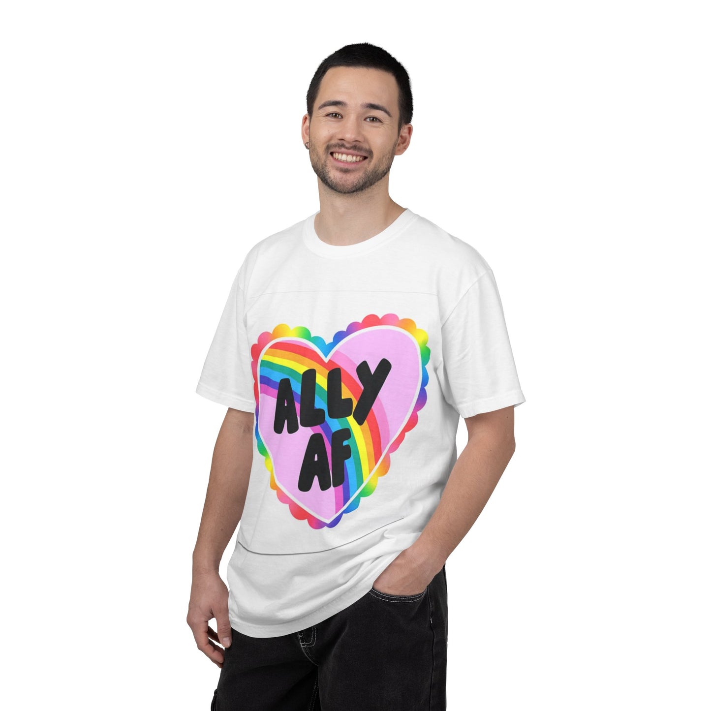 Ally AF Pride T-Shirt — "Not Fragile Like a Flower, Fragile Like a Bomb" Rainbow Tee