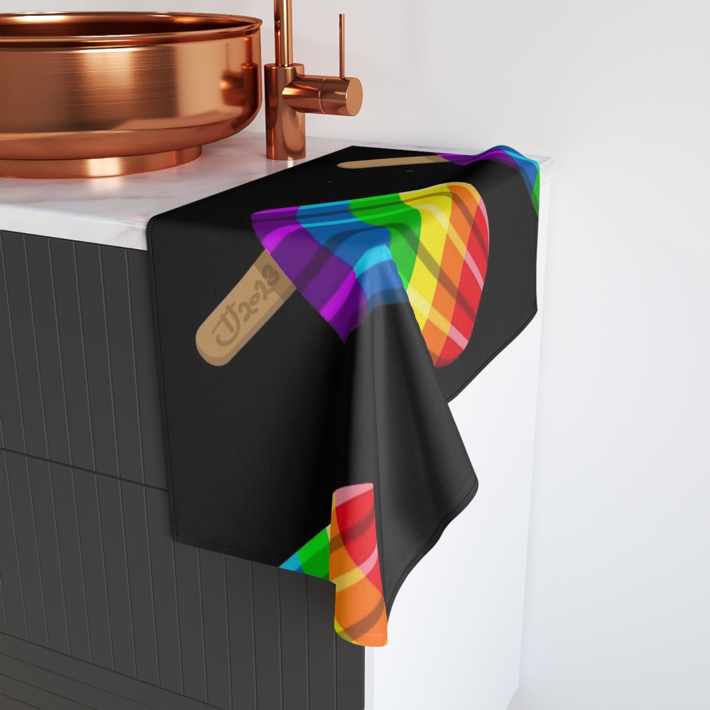 Rainbow Popsicle Hand Towel — Pride Summer Kitchen & Bathroom Decor