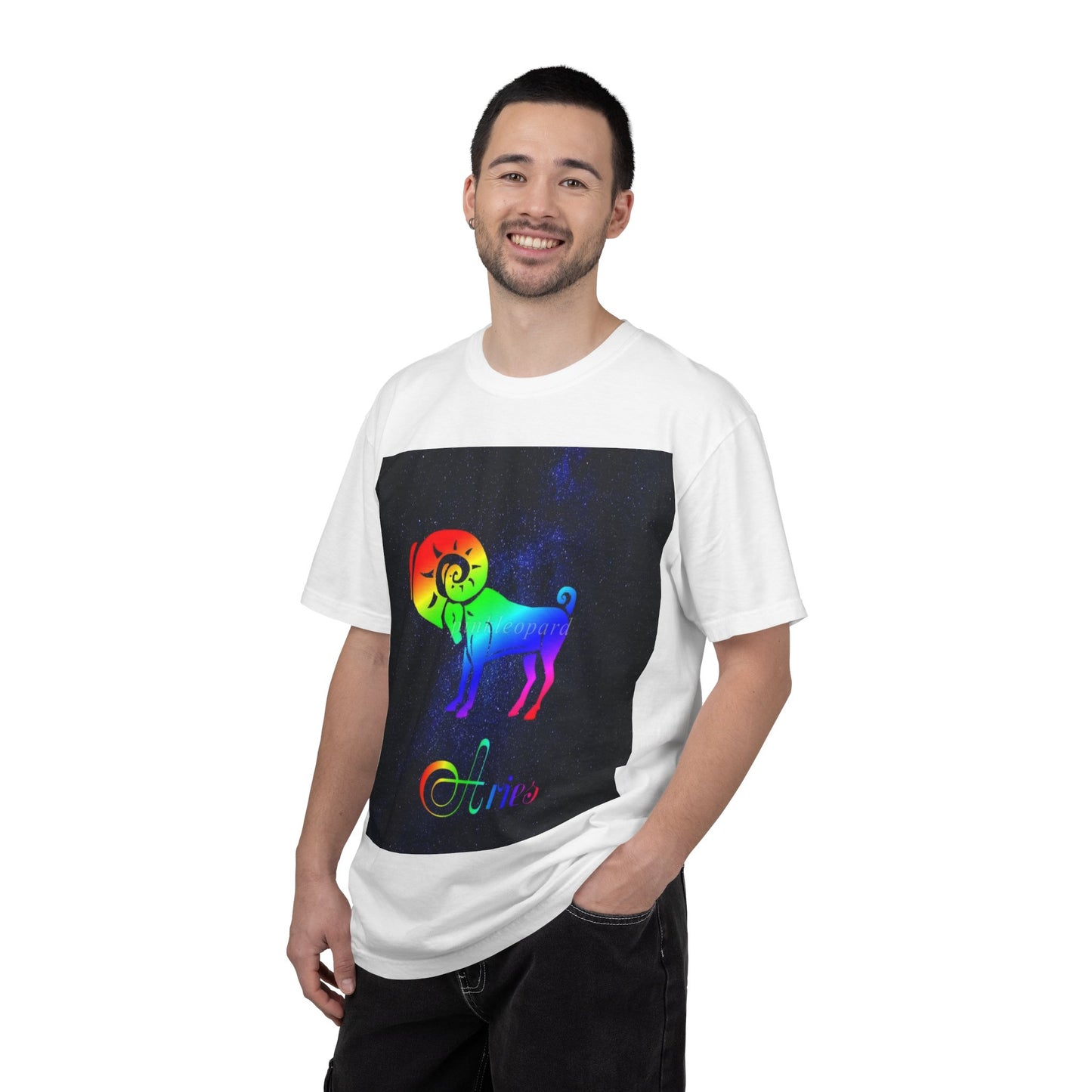 Aries Rainbow Zodiac T-Shirt — 100% Pride Battery Back Graphic