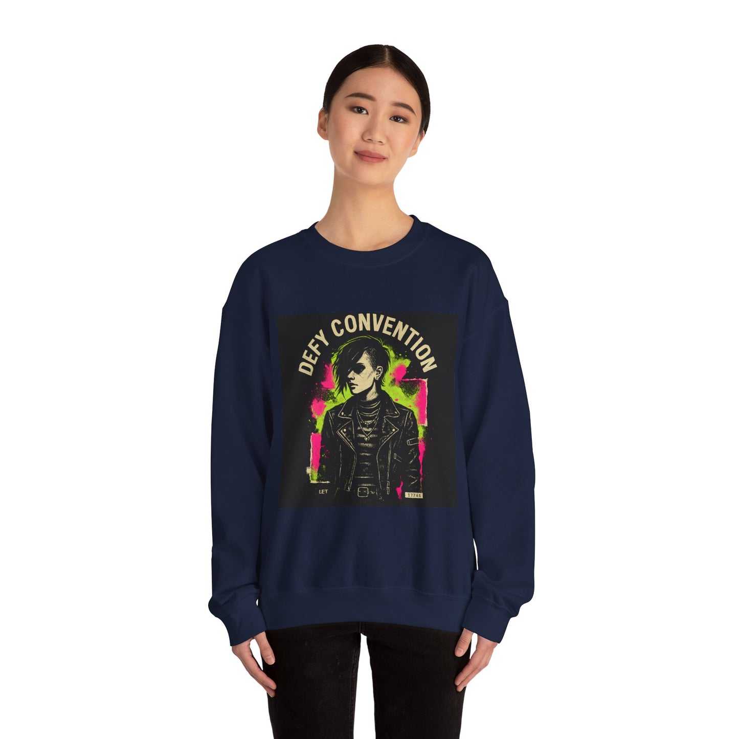 Defy Convention Crewneck Sweatshirt — Punk Goth Graphic