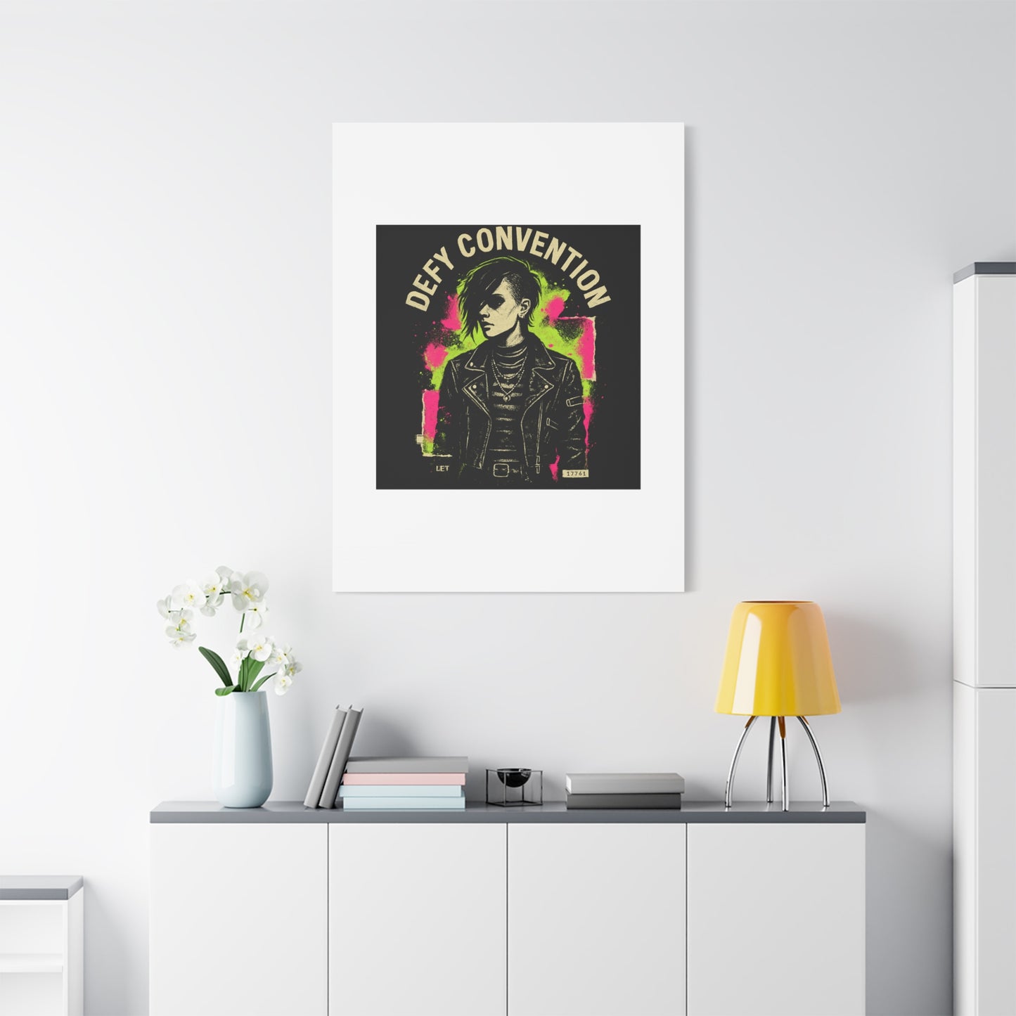 Defy Convention Matte Canvas Art — Punk Goth Portrait Wall Decor