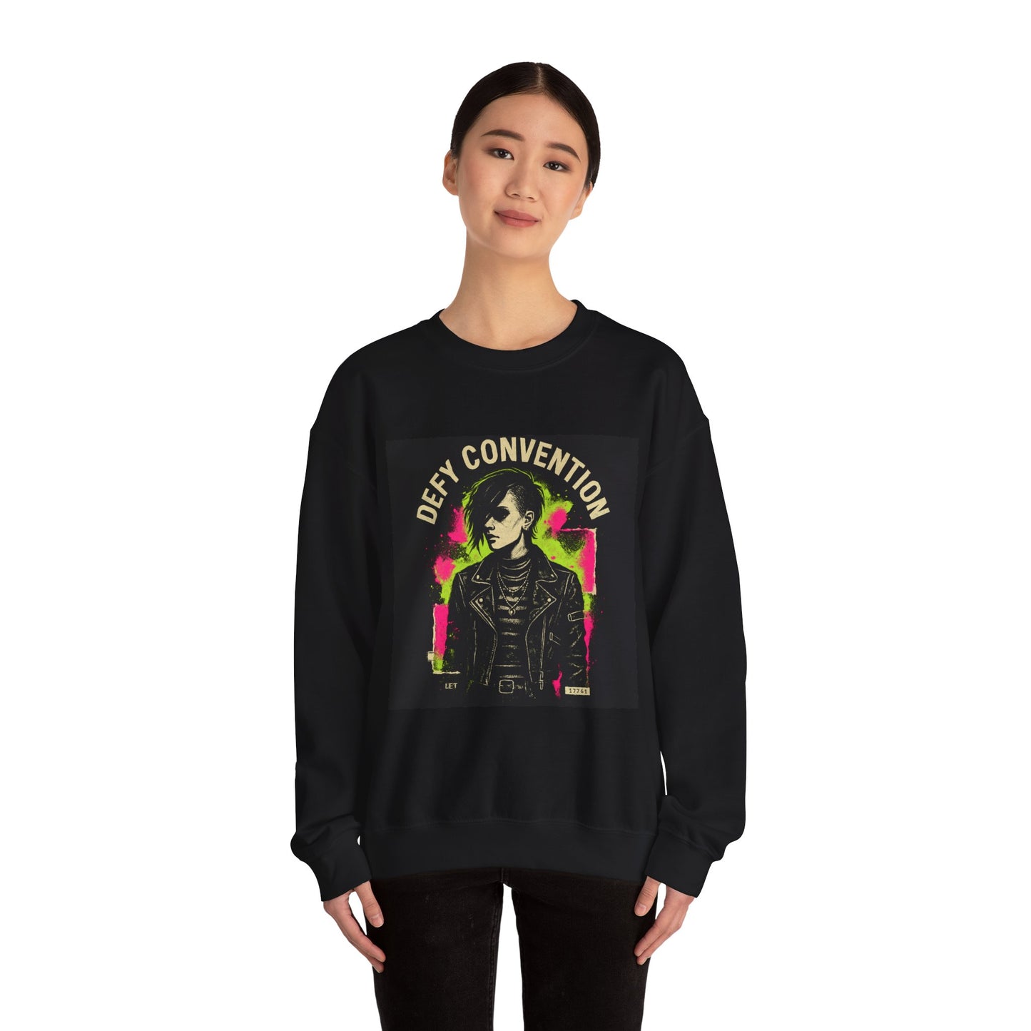 Defy Convention Crewneck Sweatshirt — Punk Goth Graphic