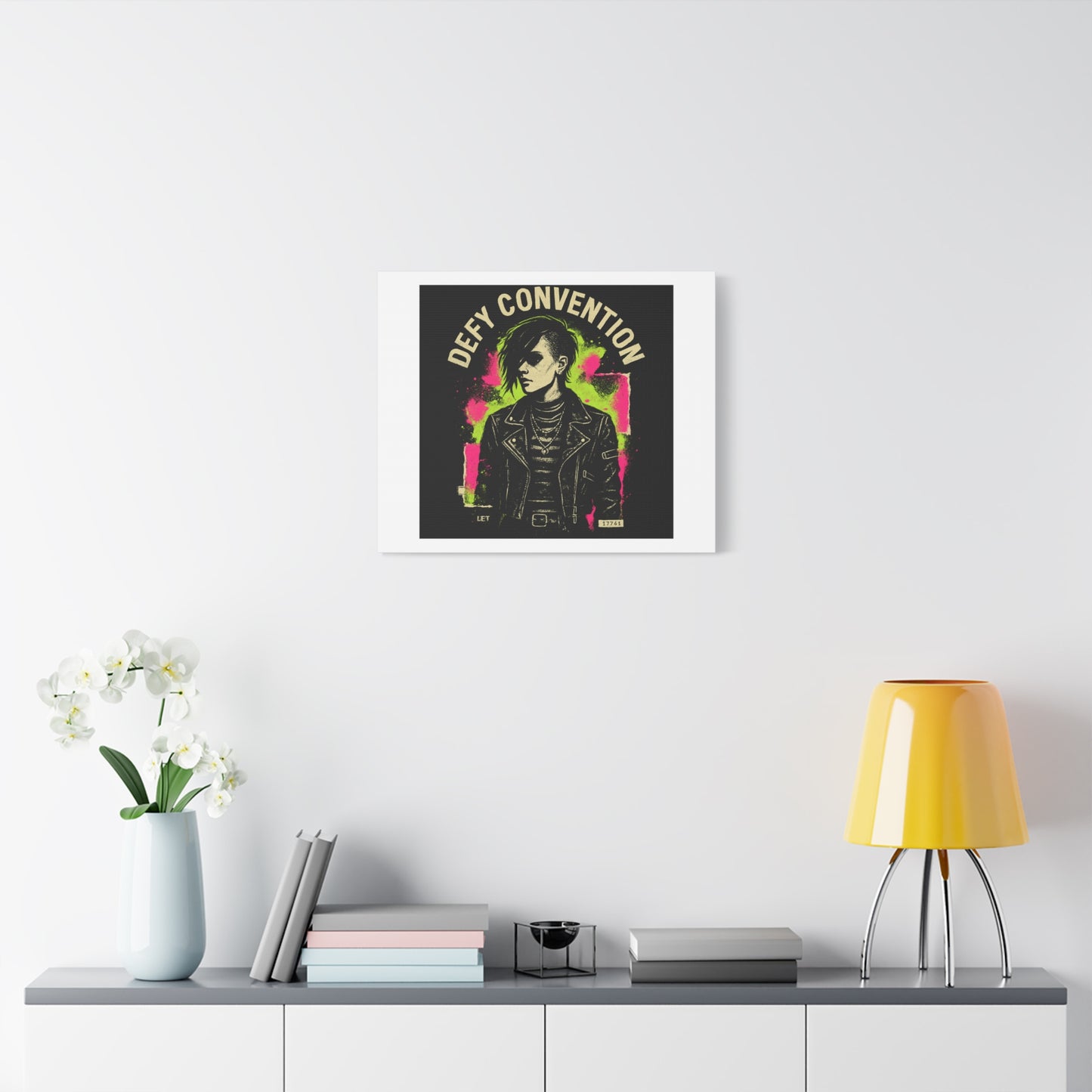 Defy Convention Matte Canvas Art — Punk Goth Portrait Wall Decor
