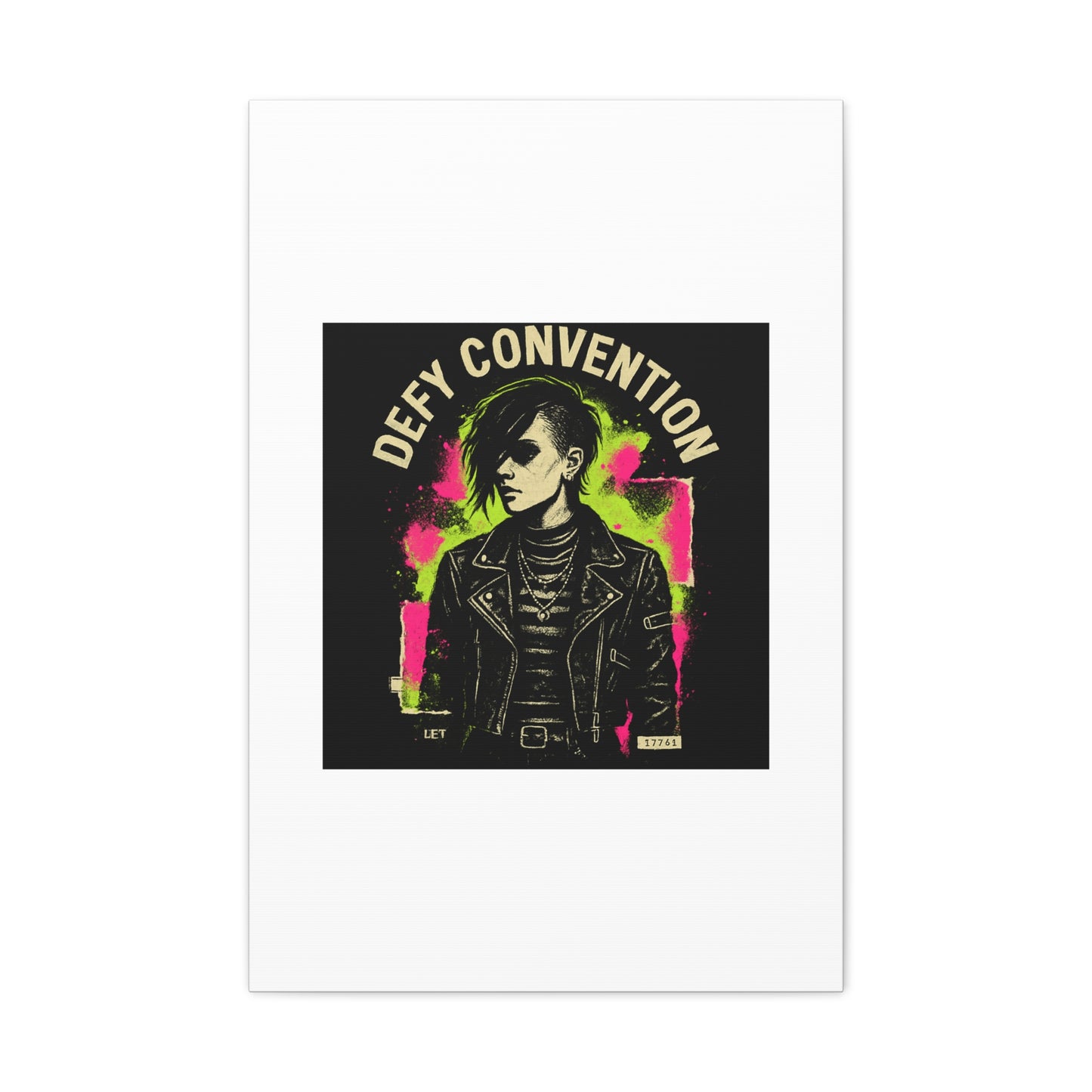 Defy Convention Matte Canvas Art — Punk Goth Portrait Wall Decor