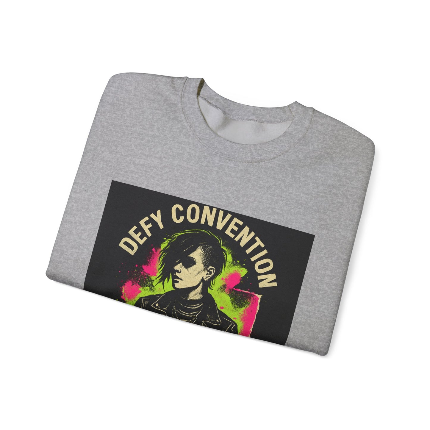 Defy Convention Crewneck Sweatshirt — Punk Goth Graphic