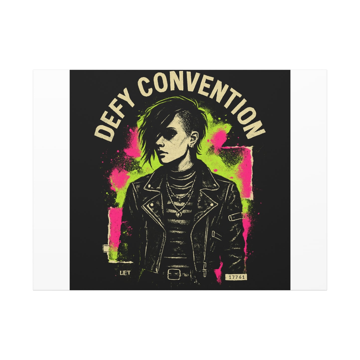 Defy Convention Matte Canvas Art — Punk Goth Portrait Wall Decor