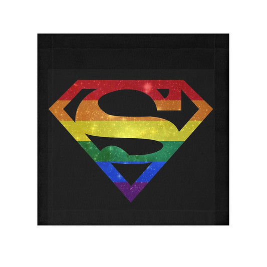 Rainbow Superhero Face Towel – Pride Superman Logo Cotton Handkerchief