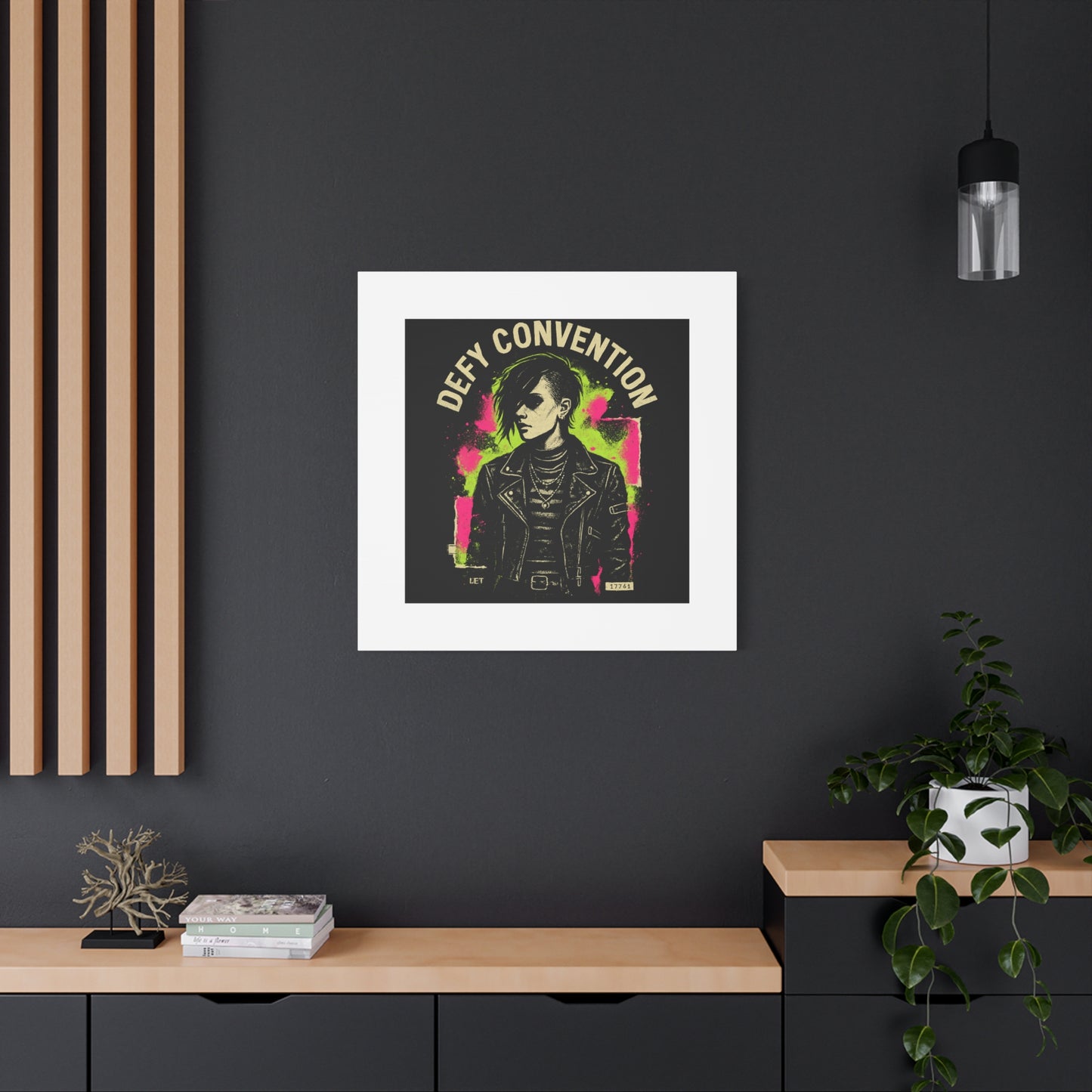 Defy Convention Matte Canvas Art — Punk Goth Portrait Wall Decor