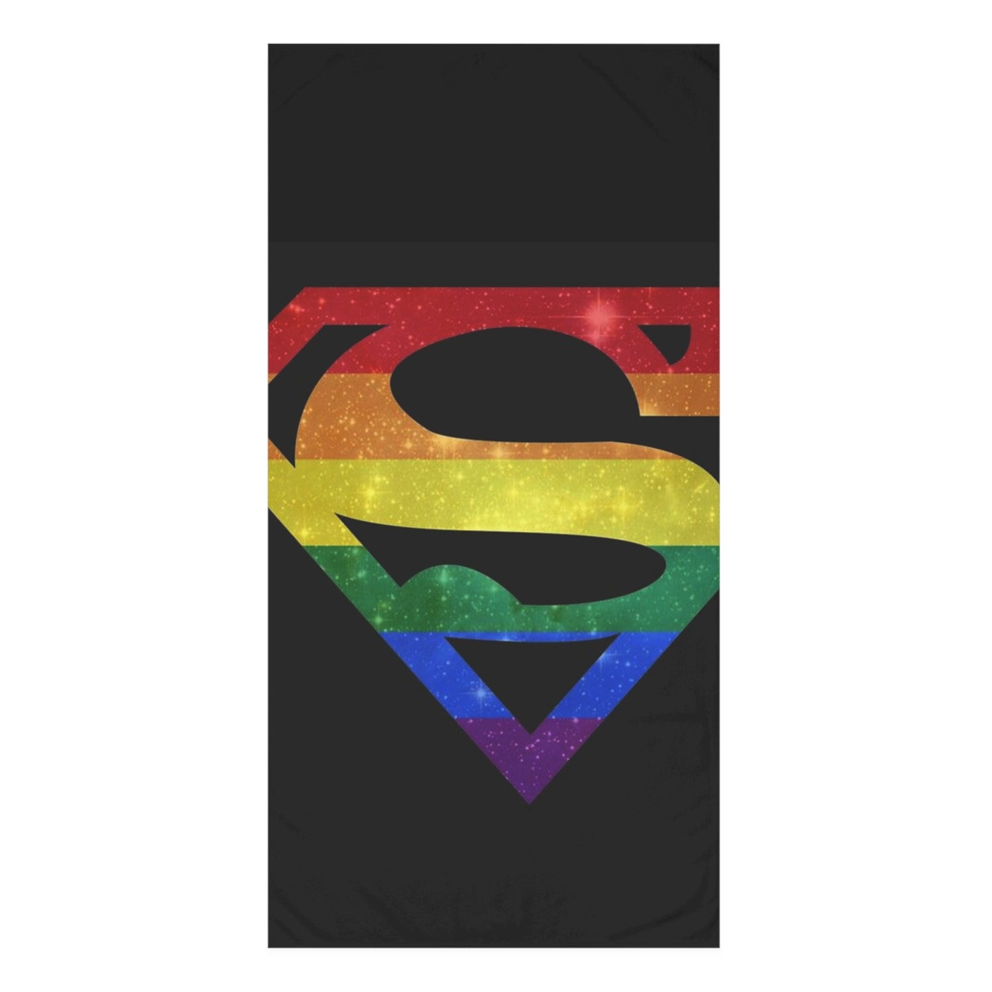 Rainbow Superhero Beach Towel — Pride Superman S Logo Cotton Blend