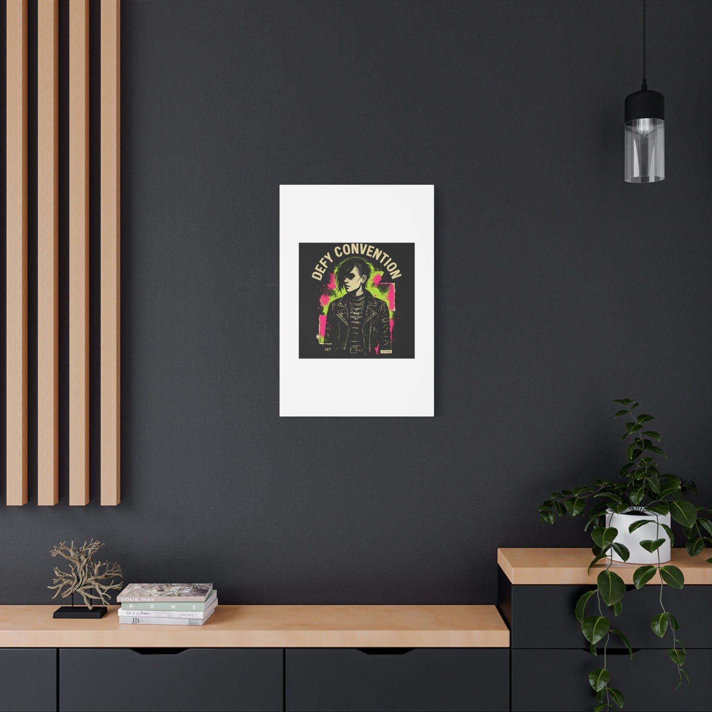 Defy Convention Matte Canvas Art — Punk Goth Portrait Wall Decor