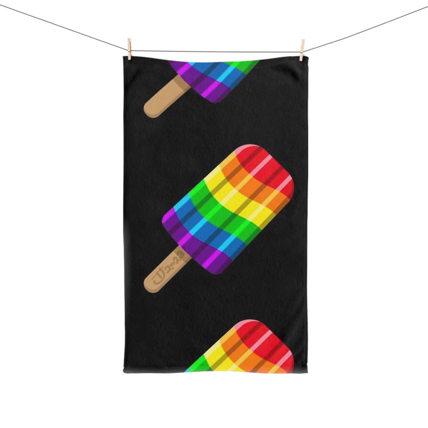 Rainbow Popsicle Hand Towel — Pride Summer Kitchen & Bathroom Decor