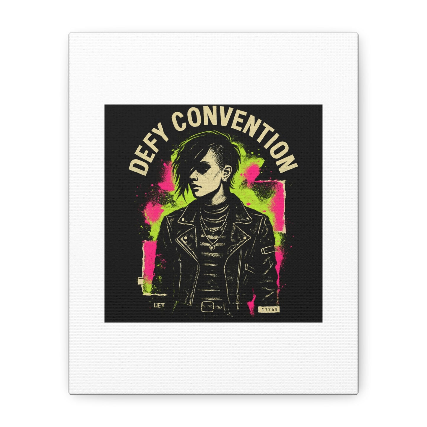 Defy Convention Matte Canvas Art — Punk Goth Portrait Wall Decor