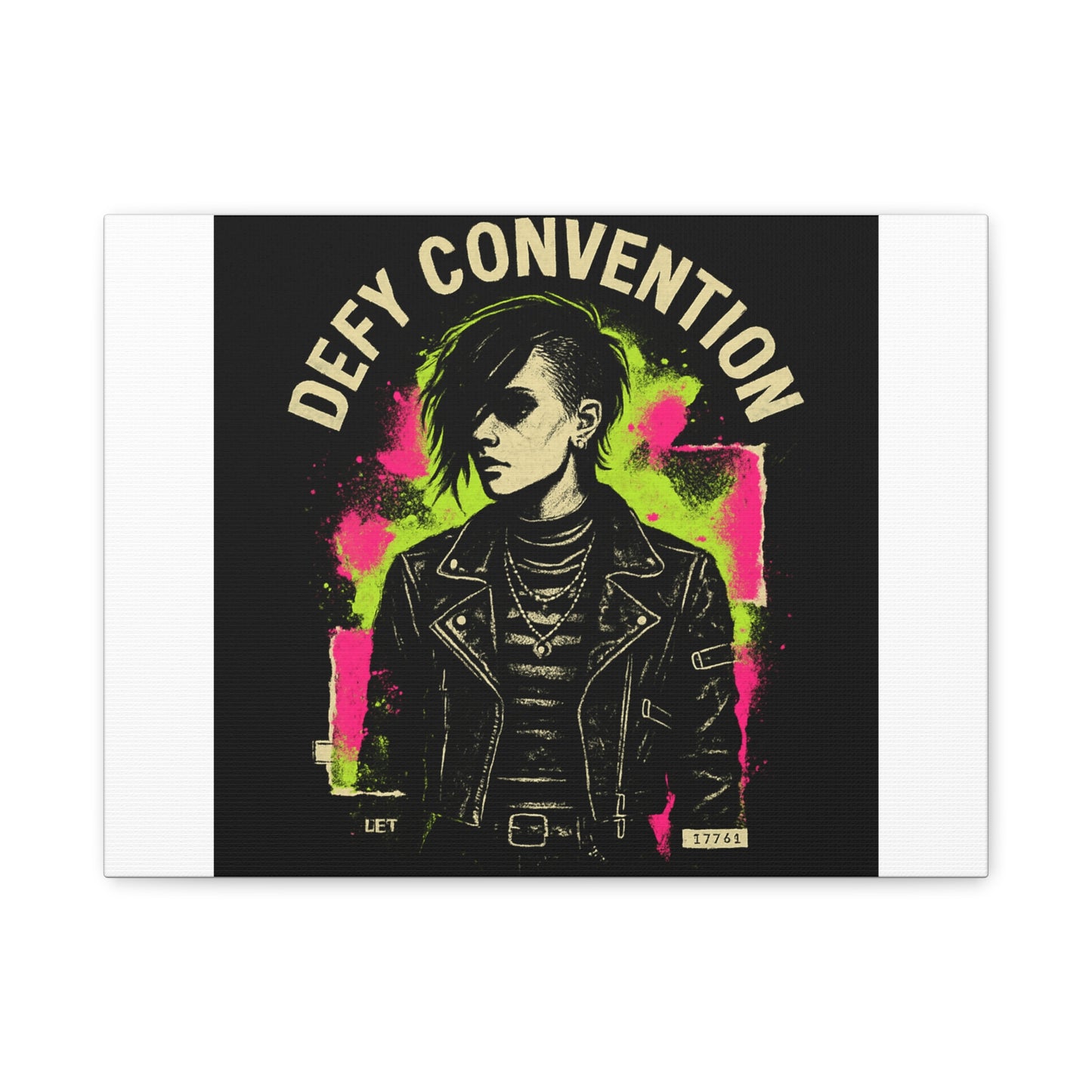 Defy Convention Matte Canvas Art — Punk Goth Portrait Wall Decor