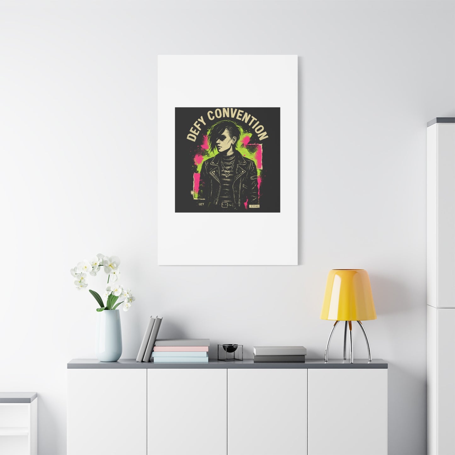 Defy Convention Matte Canvas Art — Punk Goth Portrait Wall Decor