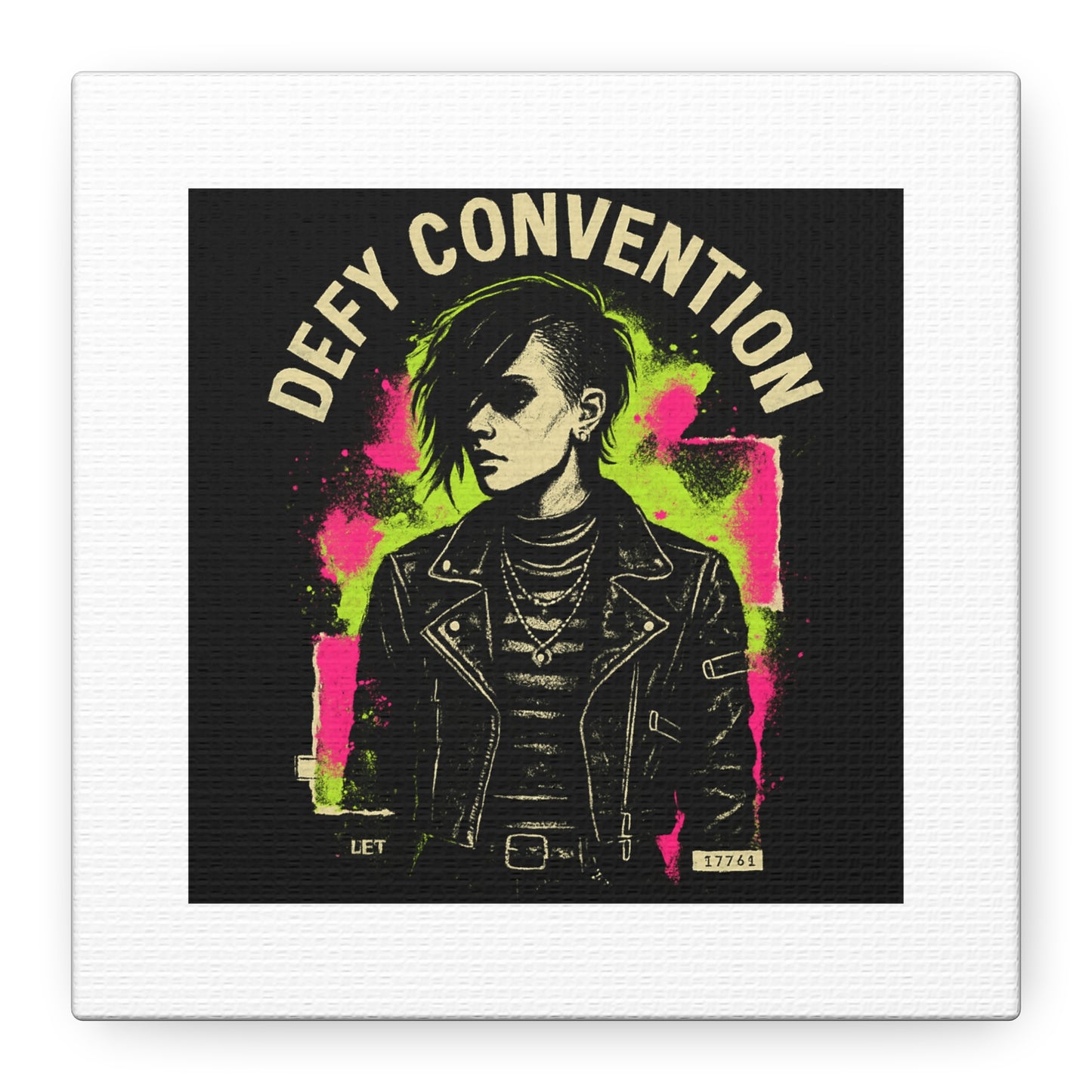 Defy Convention Matte Canvas Art — Punk Goth Portrait Wall Decor