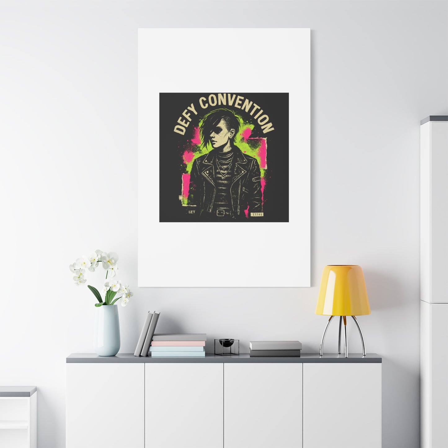 Defy Convention Matte Canvas Art — Punk Goth Portrait Wall Decor