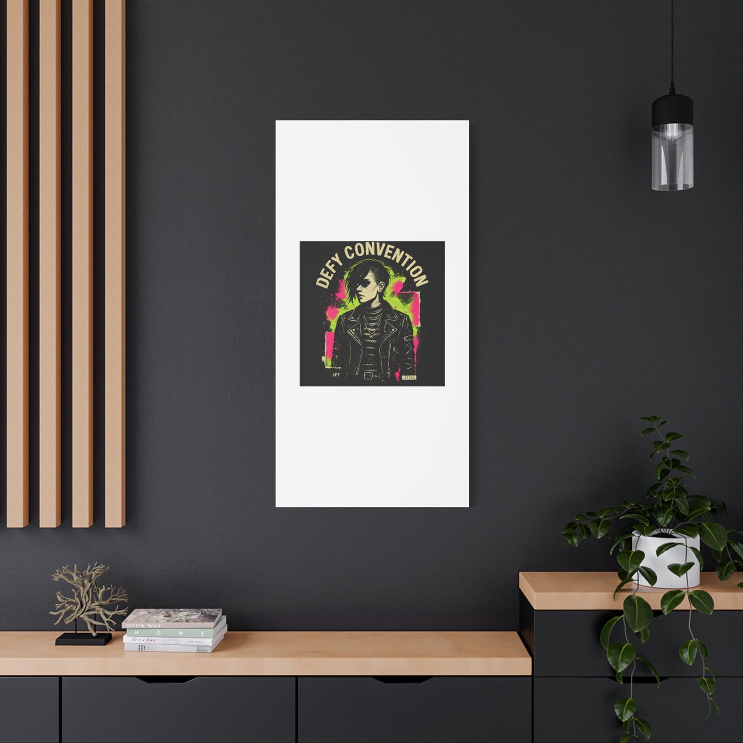 Defy Convention Matte Canvas Art — Punk Goth Portrait Wall Decor