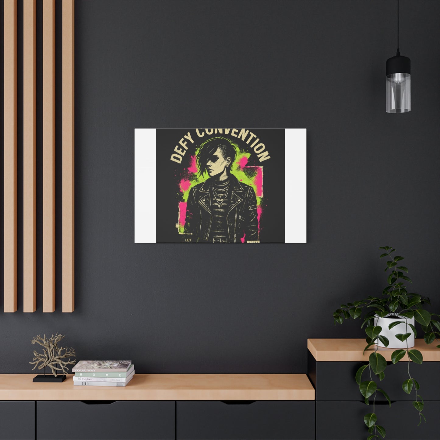 Defy Convention Matte Canvas Art — Punk Goth Portrait Wall Decor