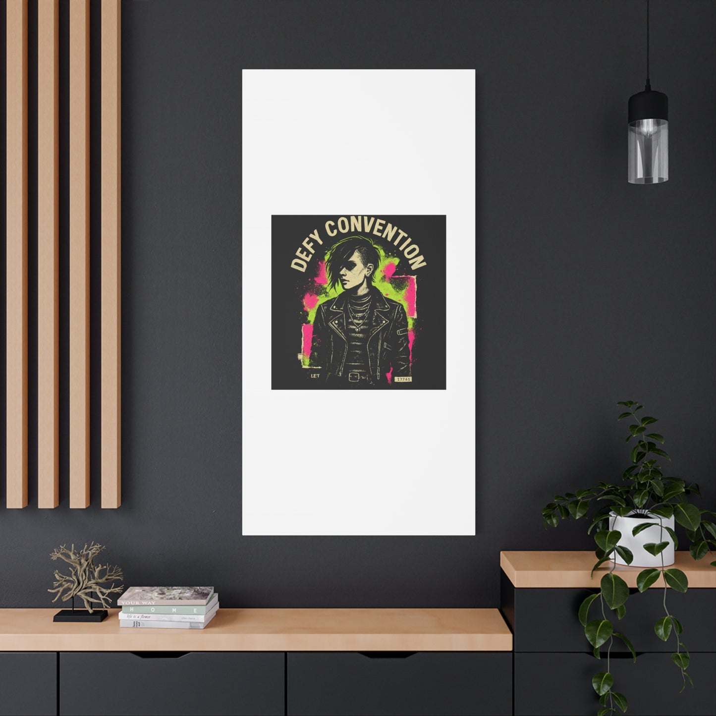 Defy Convention Matte Canvas Art — Punk Goth Portrait Wall Decor