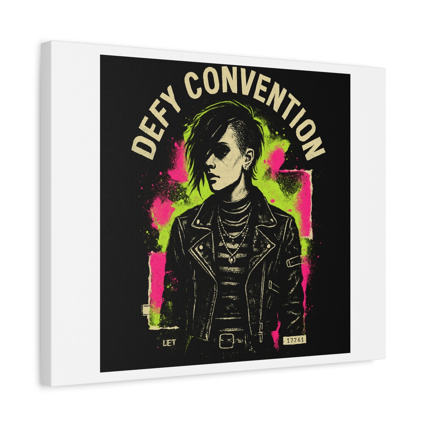 Defy Convention Matte Canvas Art — Punk Goth Portrait Wall Decor