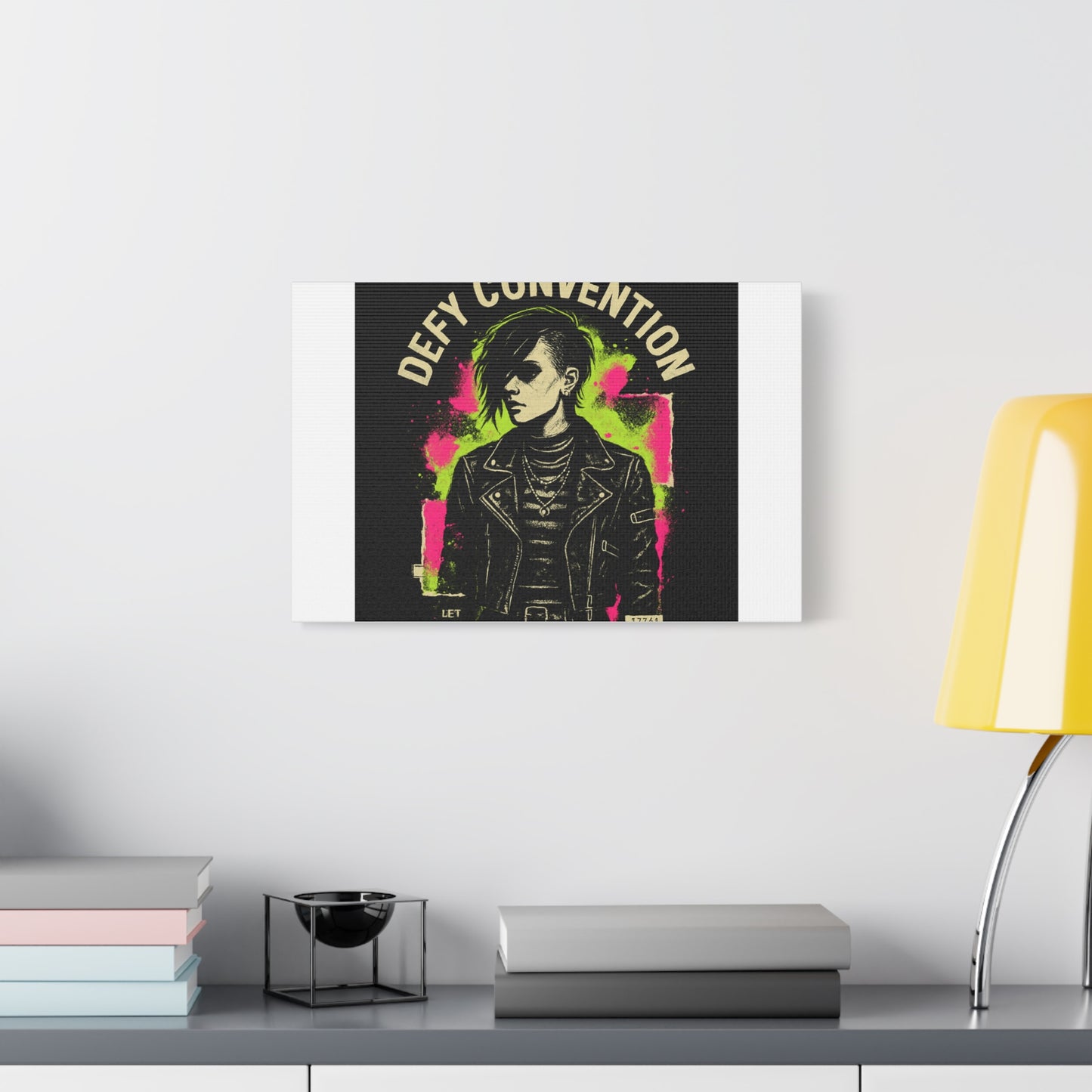 Defy Convention Matte Canvas Art — Punk Goth Portrait Wall Decor