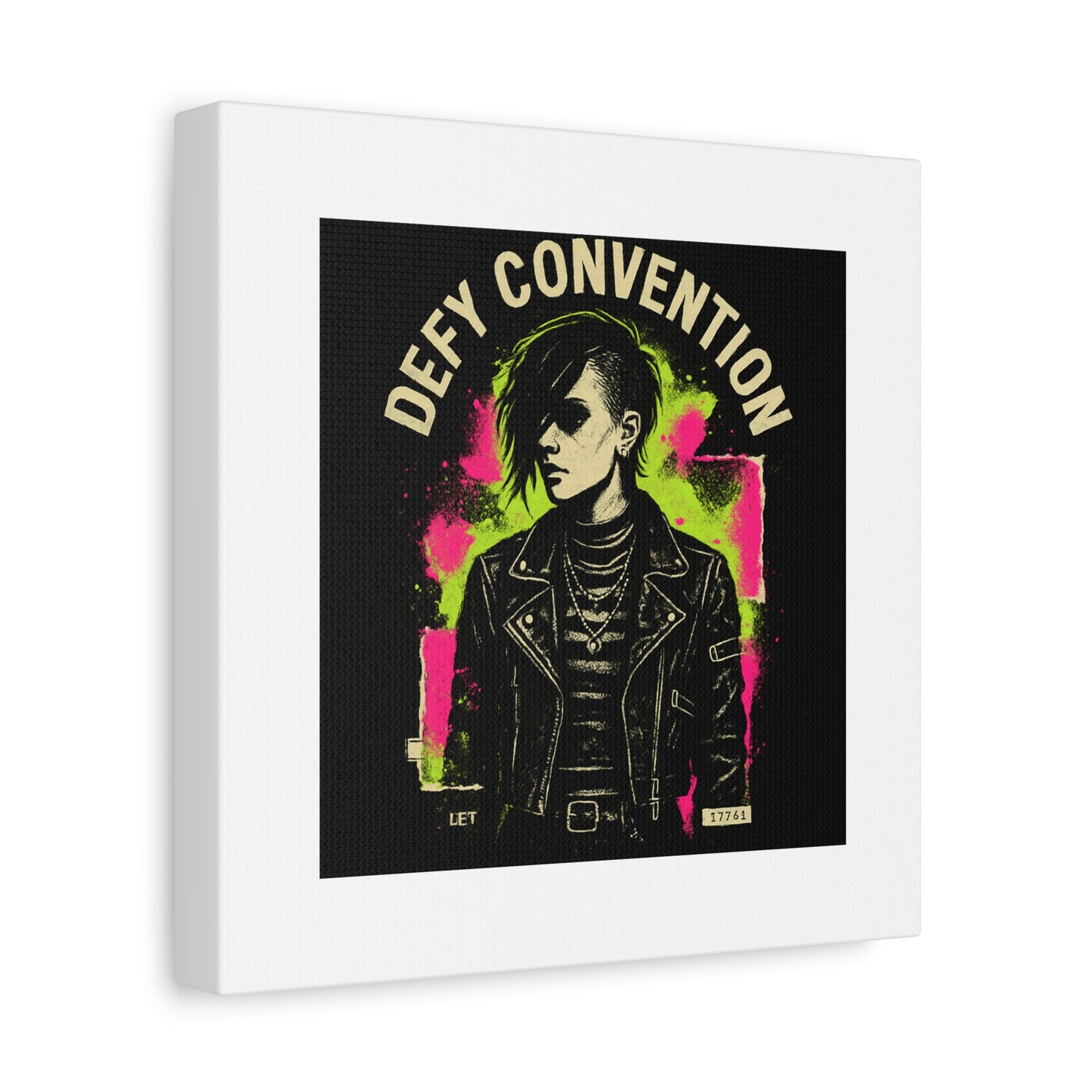 Defy Convention Matte Canvas Art — Punk Goth Portrait Wall Decor