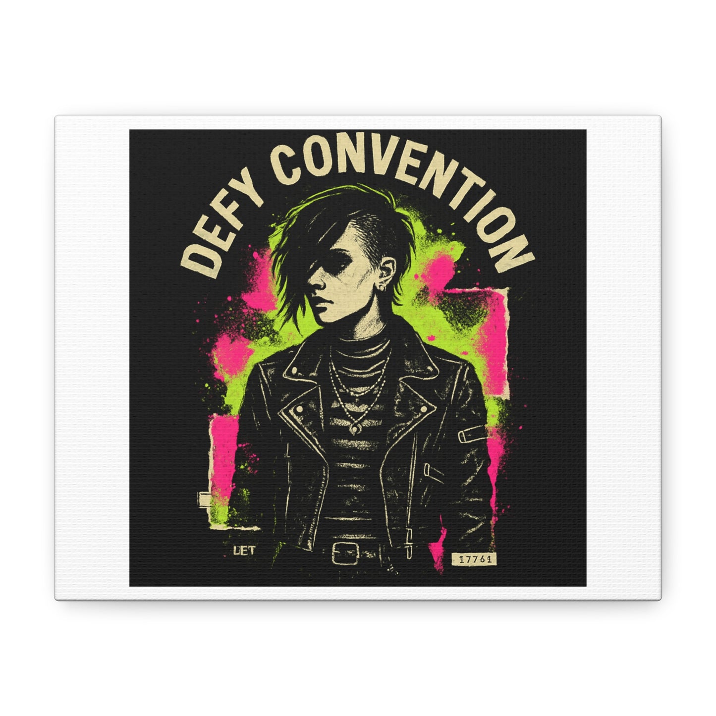 Defy Convention Matte Canvas Art — Punk Goth Portrait Wall Decor