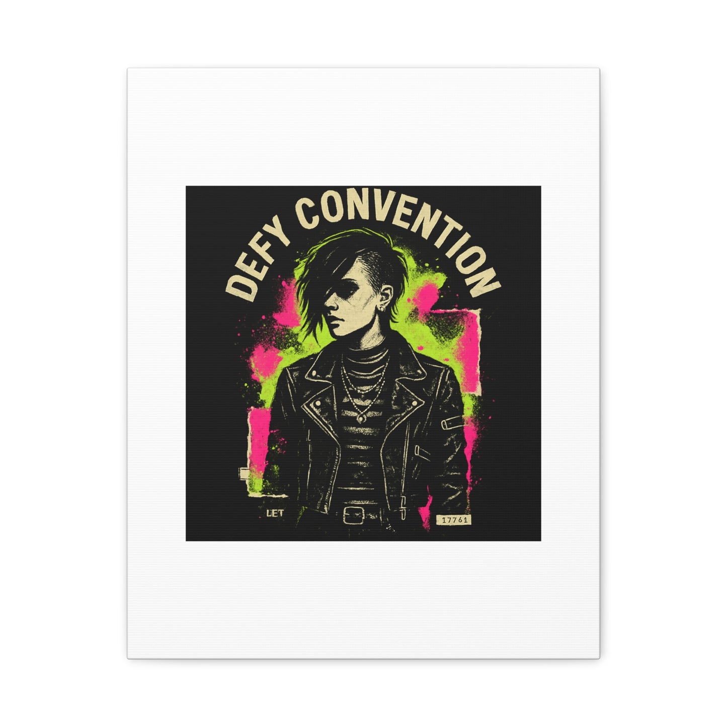 Defy Convention Matte Canvas Art — Punk Goth Portrait Wall Decor