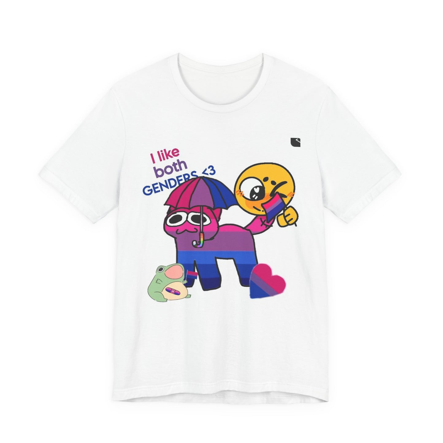 Bi Pride T-Shirt — "I Like Both Genders" Bisexual Flag Graphic Tee