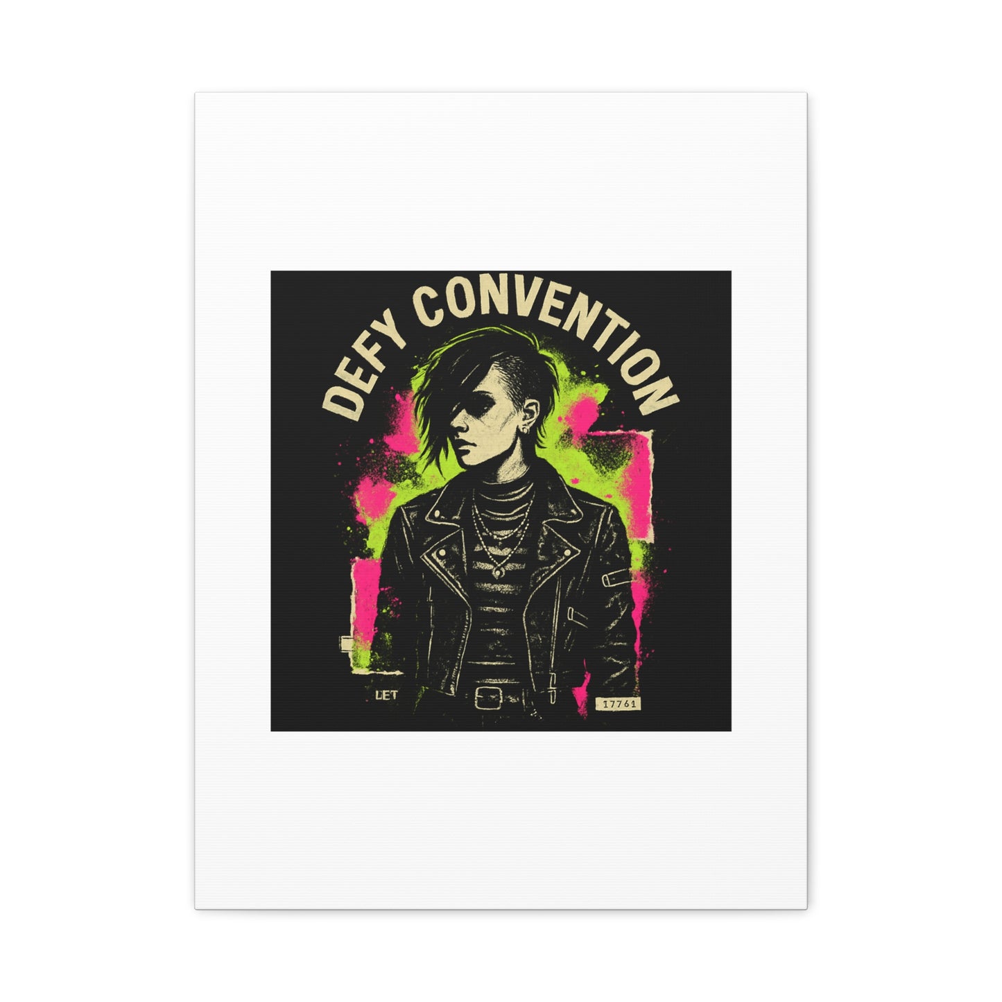 Defy Convention Matte Canvas Art — Punk Goth Portrait Wall Decor