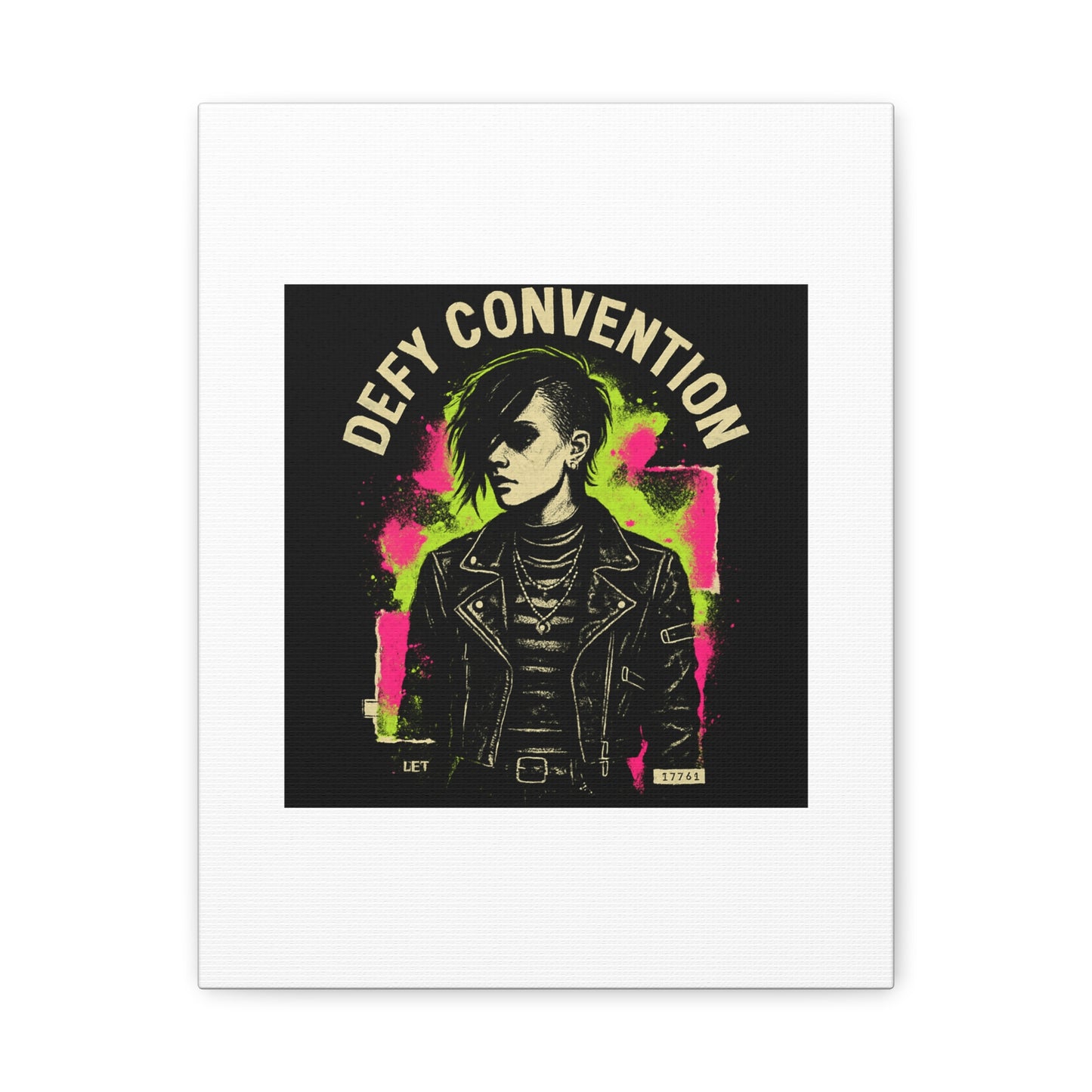 Defy Convention Matte Canvas Art — Punk Goth Portrait Wall Decor