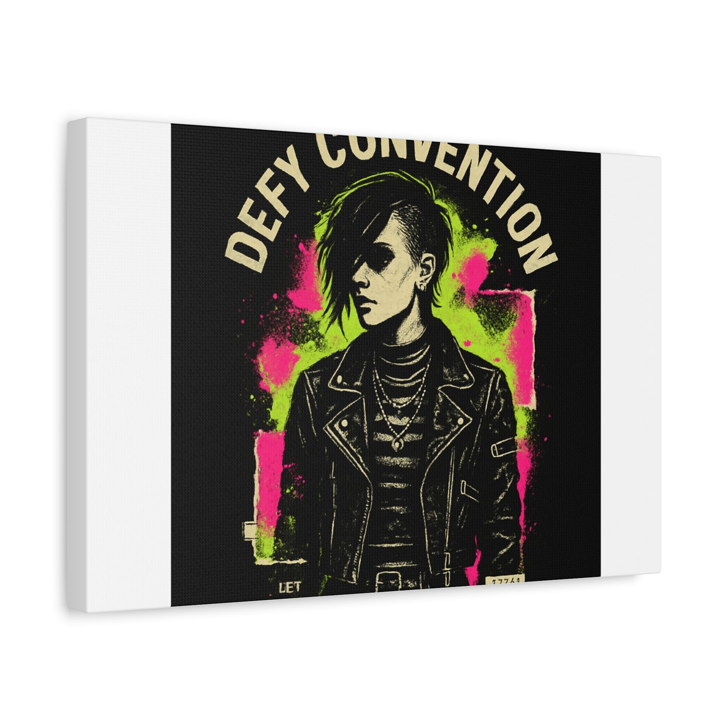 Defy Convention Matte Canvas Art — Punk Goth Portrait Wall Decor