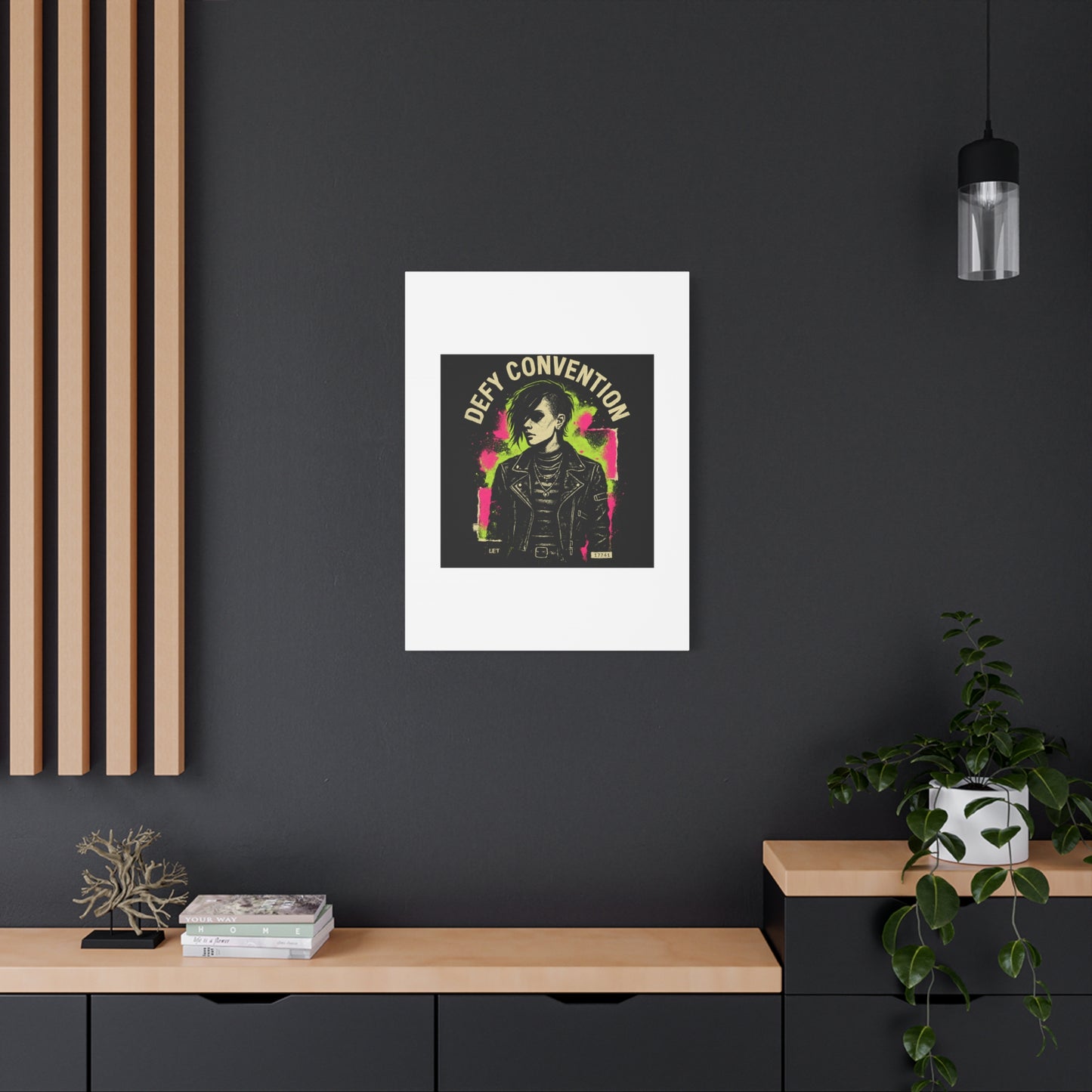 Defy Convention Matte Canvas Art — Punk Goth Portrait Wall Decor