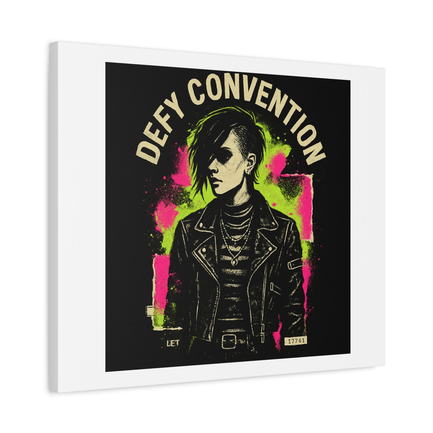 Defy Convention Matte Canvas Art — Punk Goth Portrait Wall Decor