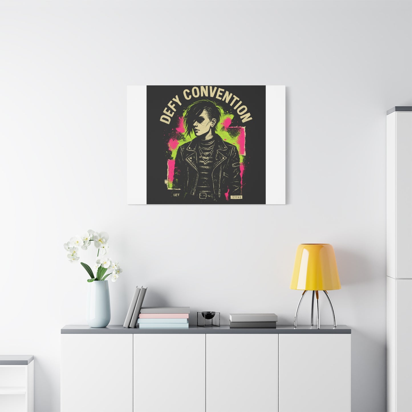 Defy Convention Matte Canvas Art — Punk Goth Portrait Wall Decor