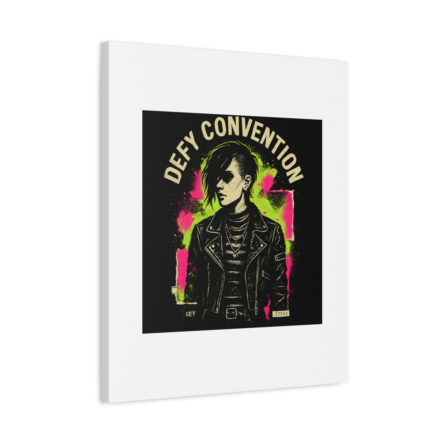 Defy Convention Matte Canvas Art — Punk Goth Portrait Wall Decor