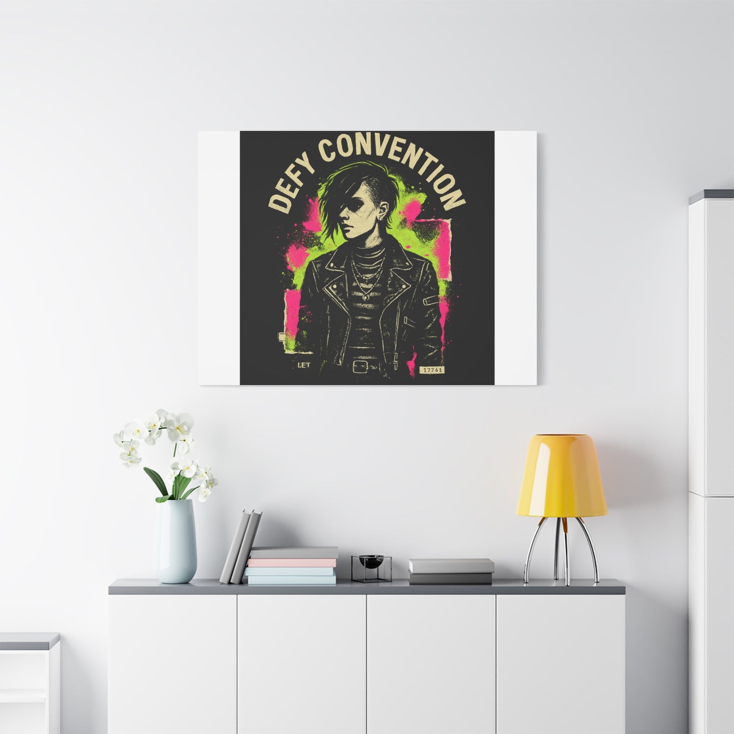 Defy Convention Matte Canvas Art — Punk Goth Portrait Wall Decor