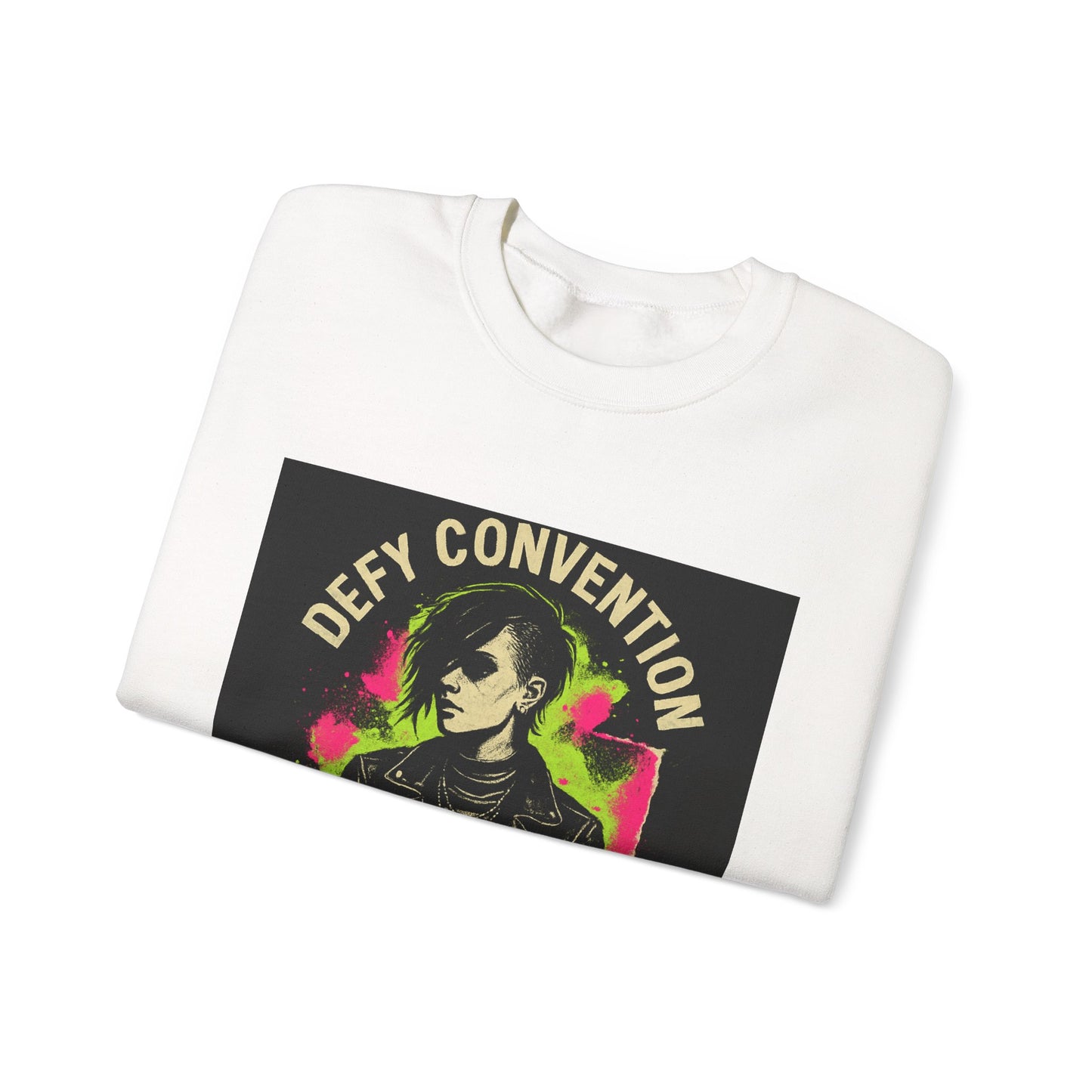 Defy Convention Crewneck Sweatshirt — Punk Goth Graphic