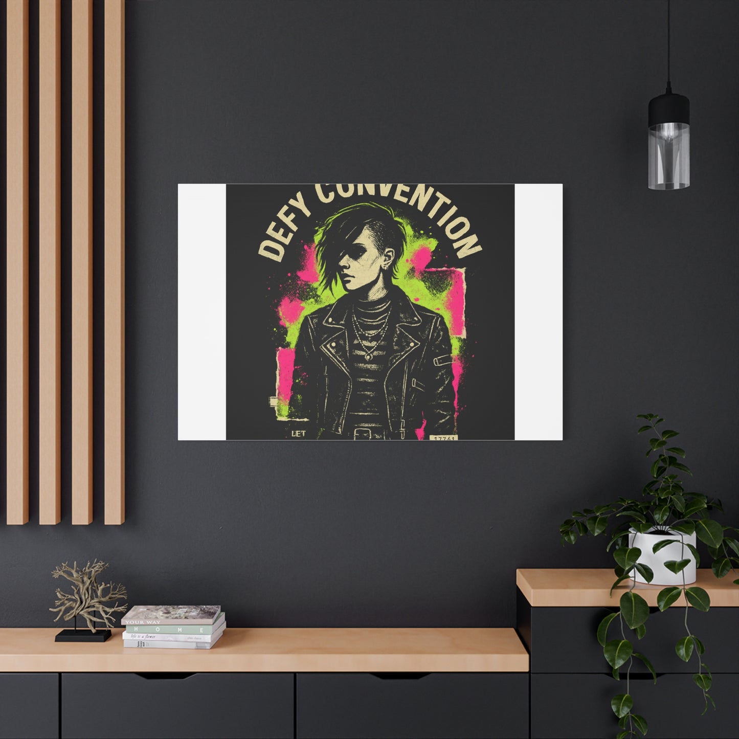 Defy Convention Matte Canvas Art — Punk Goth Portrait Wall Decor