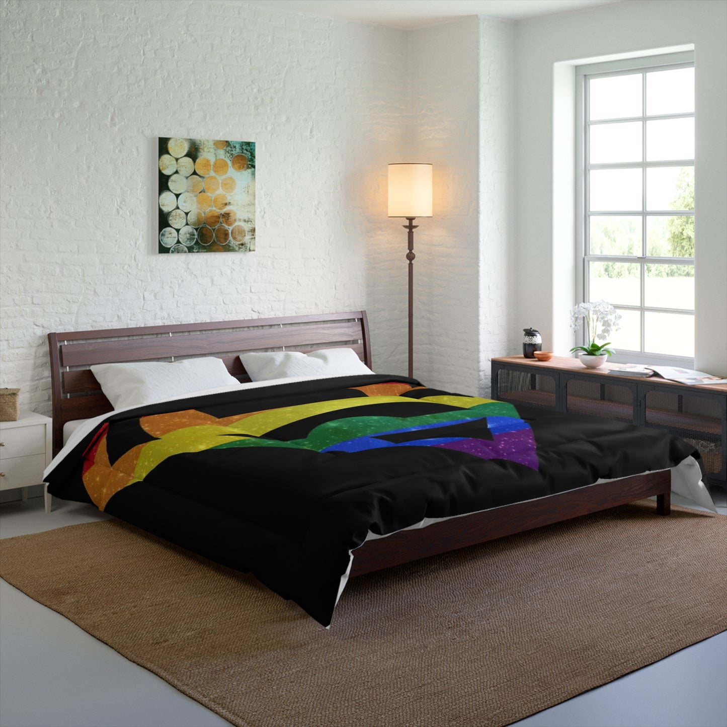 Superman Rainbow Emblem Comforter — LGBTQ Pride Superhero Bedding