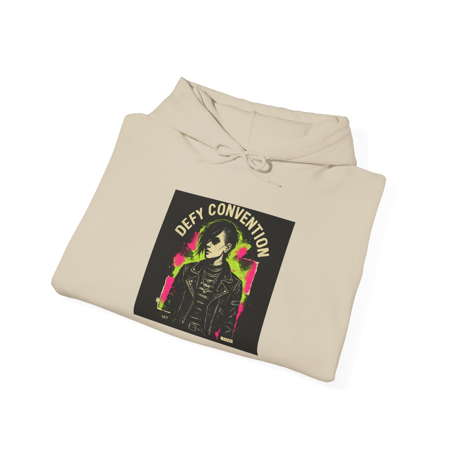 Defy Convention Hoodie — Retro Punk Graphic Pullover