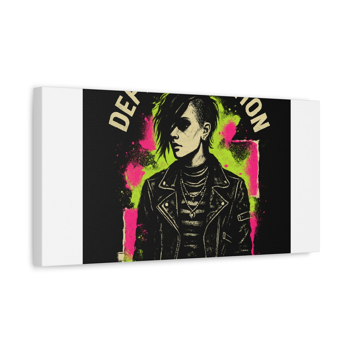 Defy Convention Matte Canvas Art — Punk Goth Portrait Wall Decor