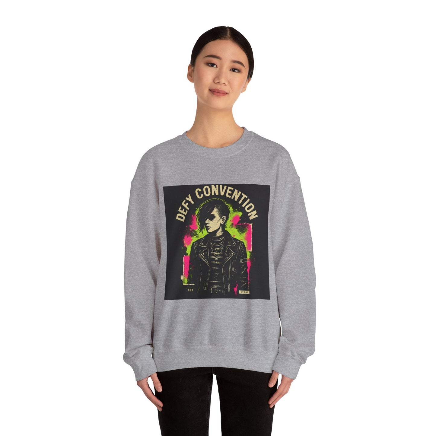 Defy Convention Crewneck Sweatshirt — Punk Goth Graphic