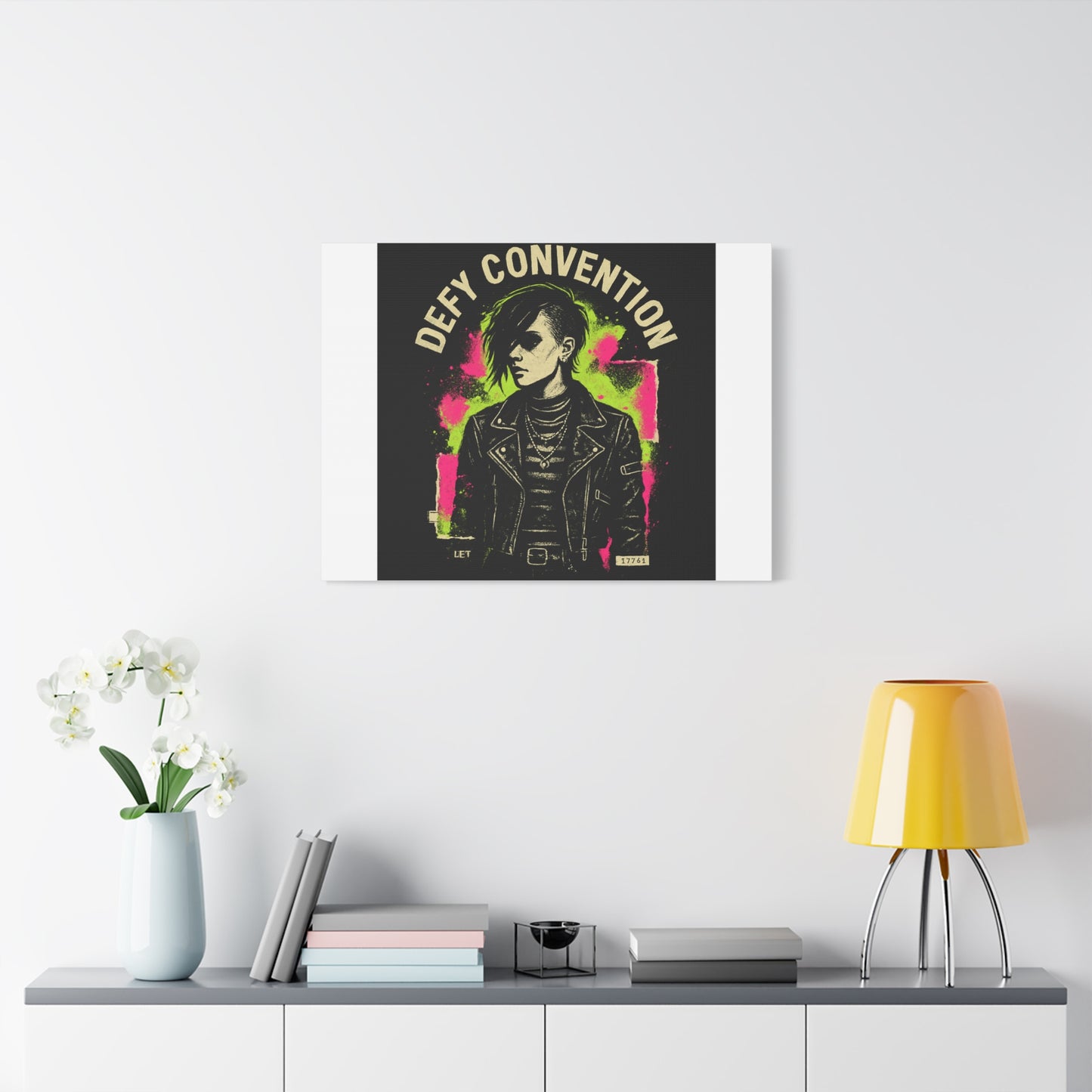 Defy Convention Matte Canvas Art — Punk Goth Portrait Wall Decor