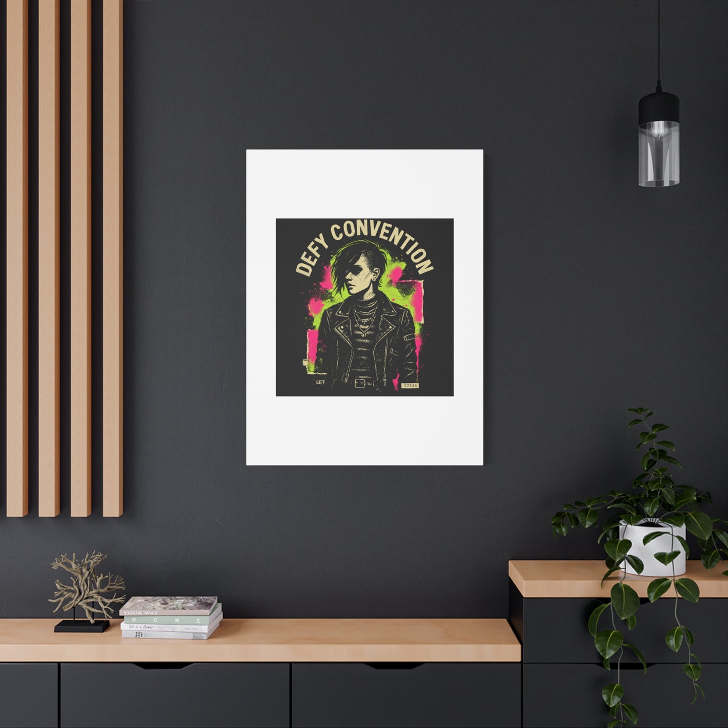 Defy Convention Matte Canvas Art — Punk Goth Portrait Wall Decor