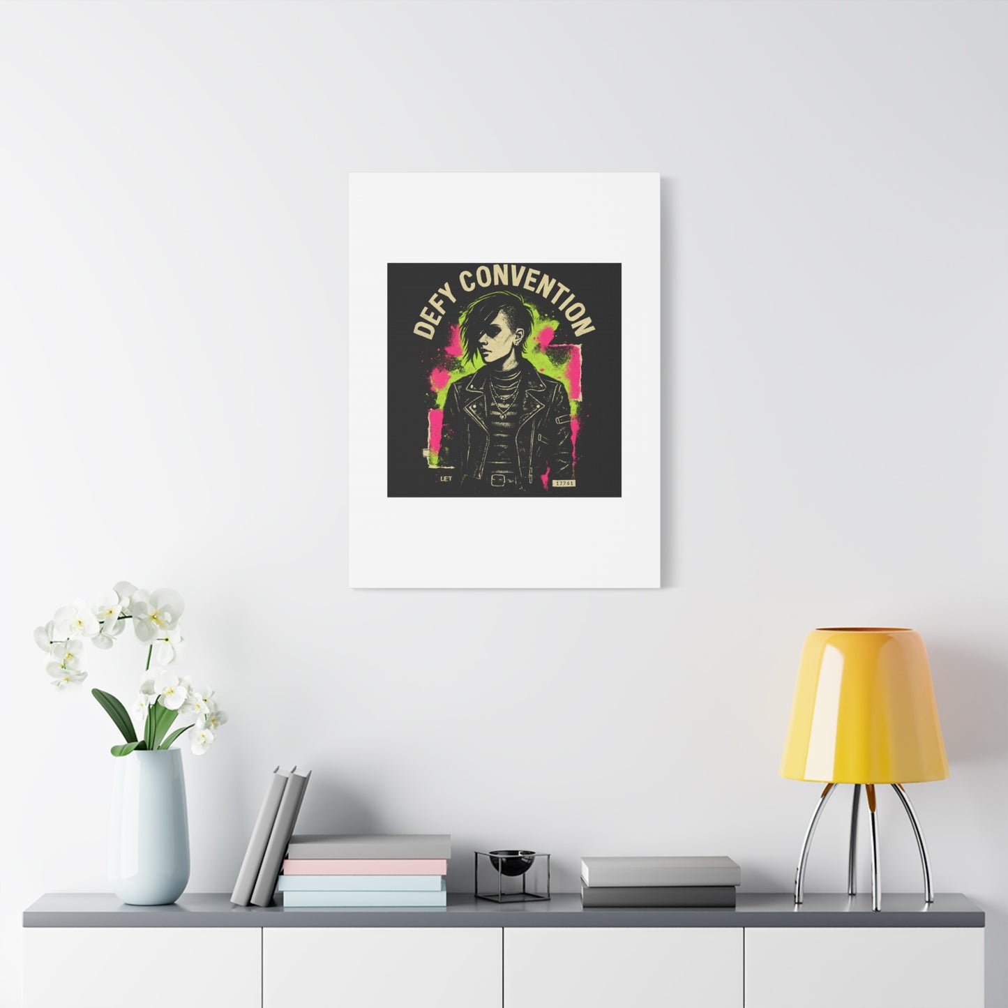 Defy Convention Matte Canvas Art — Punk Goth Portrait Wall Decor