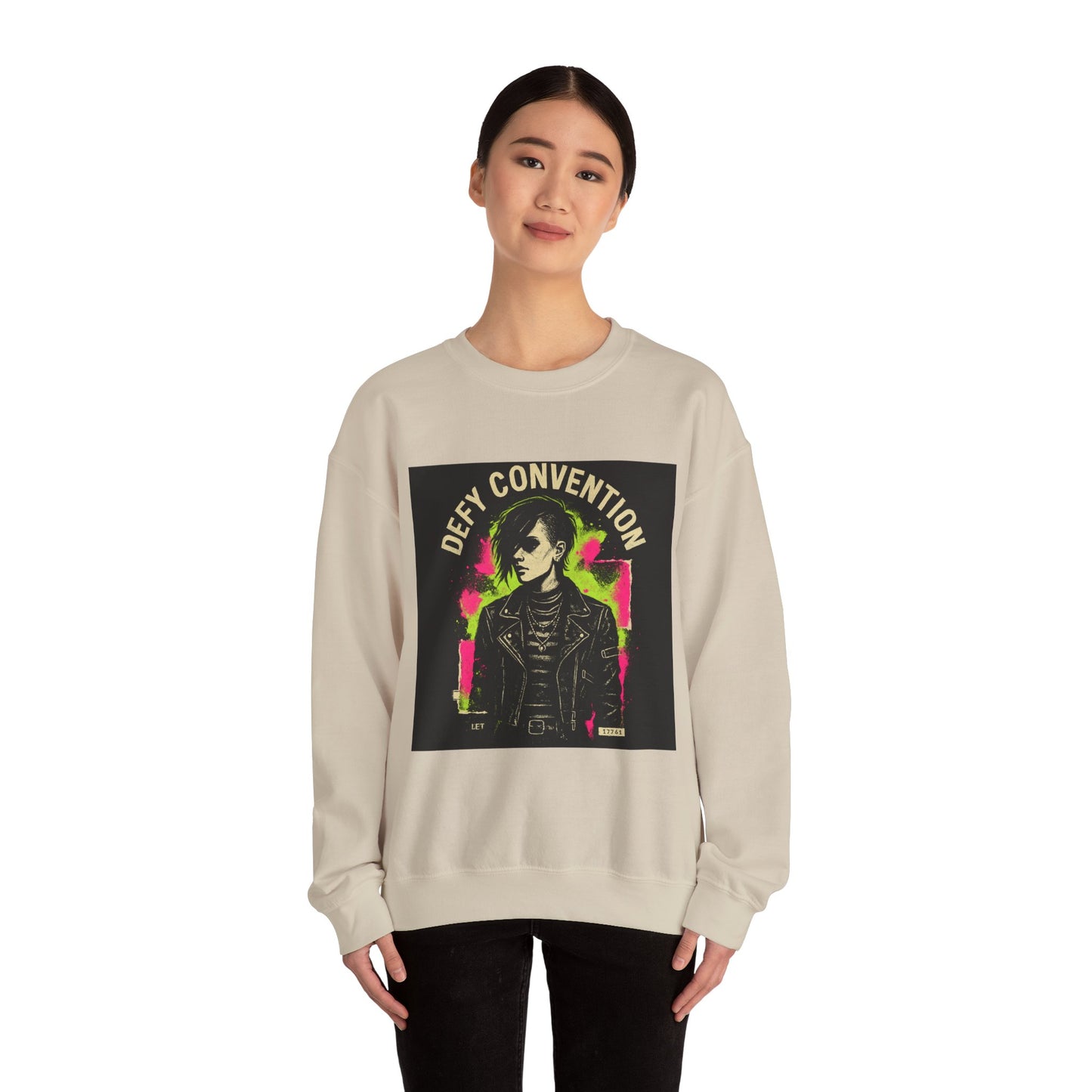 Defy Convention Crewneck Sweatshirt — Punk Goth Graphic