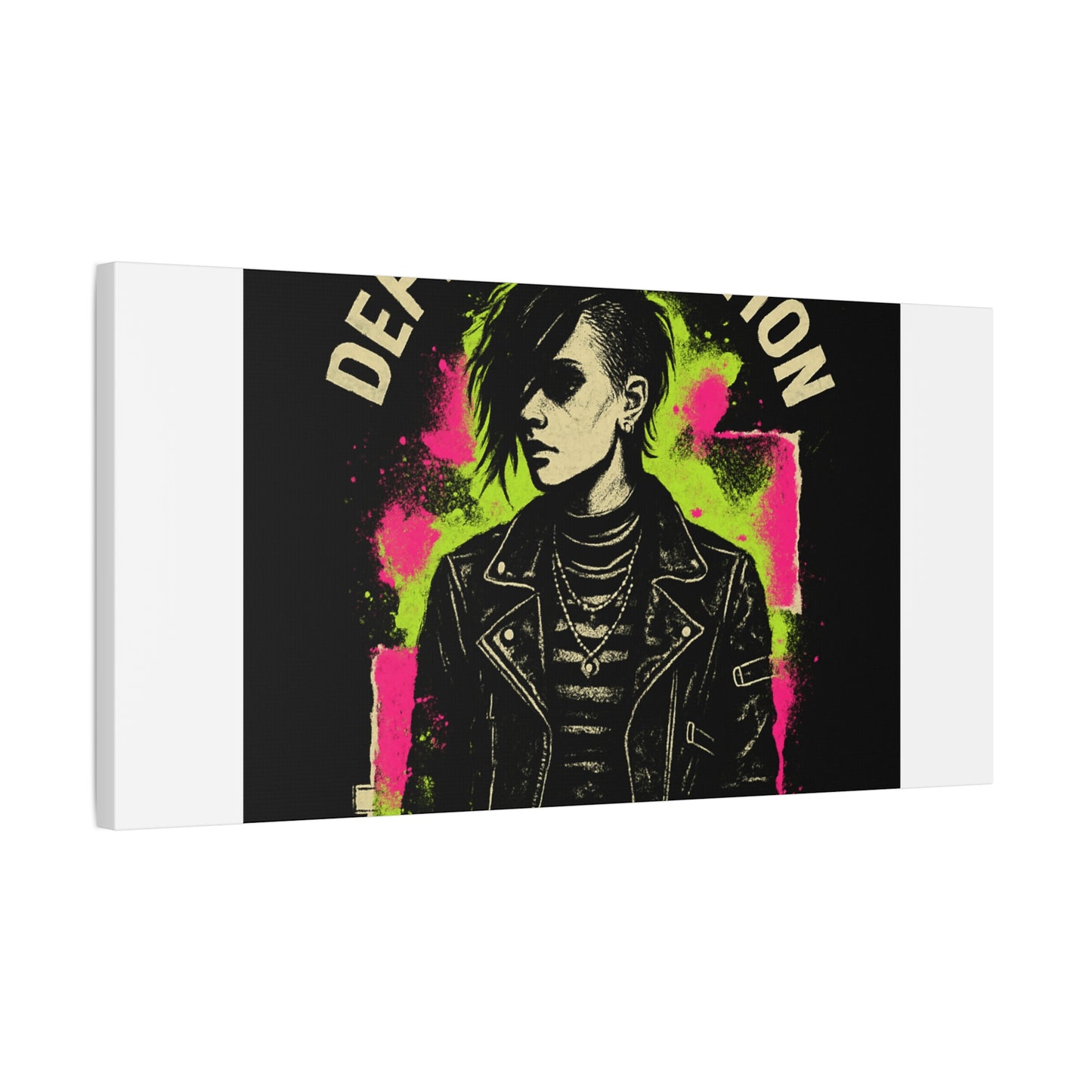 Defy Convention Matte Canvas Art — Punk Goth Portrait Wall Decor