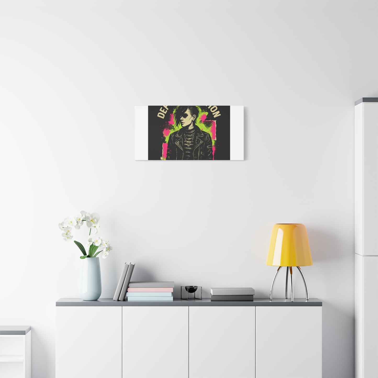 Defy Convention Matte Canvas Art — Punk Goth Portrait Wall Decor