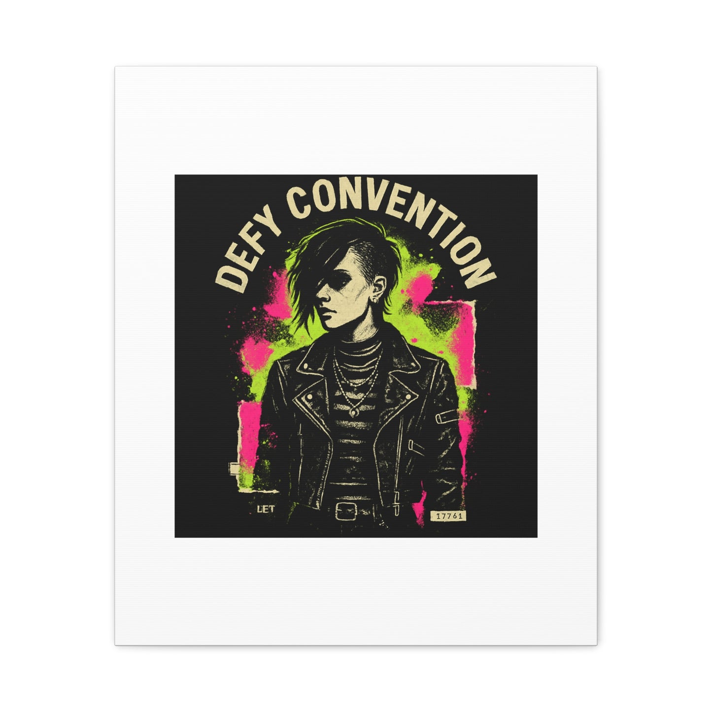 Defy Convention Matte Canvas Art — Punk Goth Portrait Wall Decor